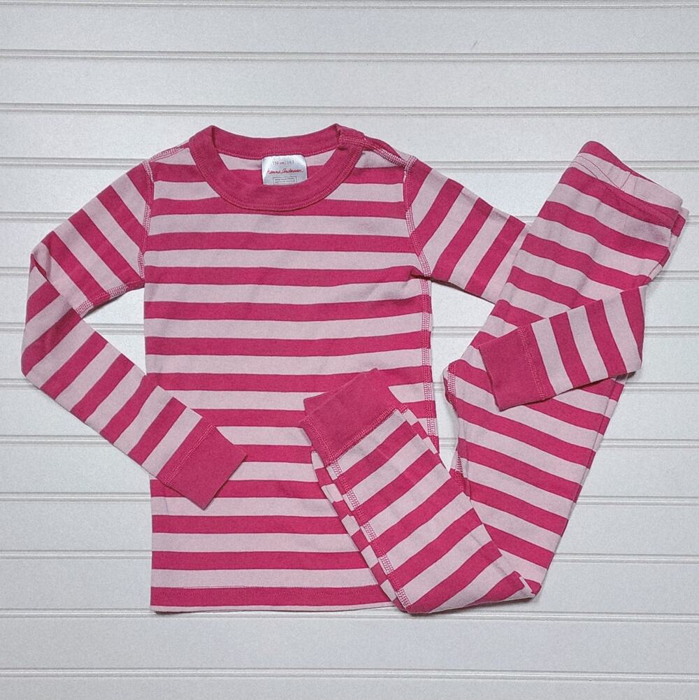 Hanna Andersson Kids Pink Stripe Pajama Set Size 5